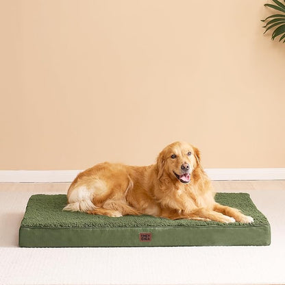 EHEYCIGA Orthopedic XL Dog Beds for Extra Large Dogs with Removable Washable Cover for Crate, Dark Green, 41x27