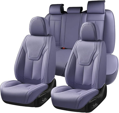 FLORICH Car Seat Cover Full Set, Automotive Seat Covers, Luxury Waterproof Leather Car Seat Protectors, Car Seat Cushions Universal Fit for Most Sedans SUVs Trucks - Purple