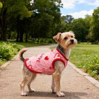 Topbuti 4 Pack Dog Shirts Summer Pet T Shirts Puppy Clothes Dog Clothing Breathable Cat Sleeveless Vest for Small Dogs Cats (Small, Love)