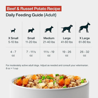 JustFoodForDogs Pantry Fresh Wet Dog Food, Complete Meal or Dog Food Topper, Beef & Potato Human Grade Dog Food Recipe - 12.5 oz (Pack of 12)