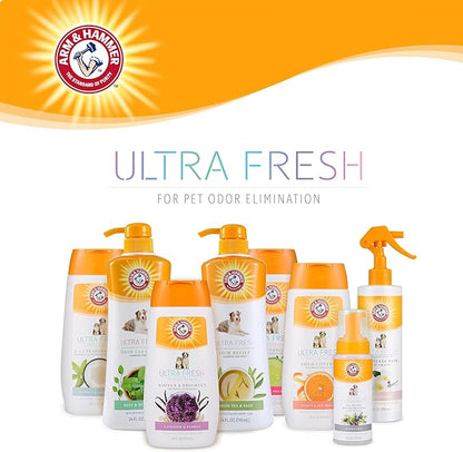 Arm & Hammer Ultra Fresh Oatmeal Dog Shampoo with Aloe for Itch Relief and Odor Control, Baking Soda Deodorizing Pet Shampoo for Dry Itchy Skin, Pump Bottle Dog Wash, White Tea & Sage Scent, 24 Fl Oz