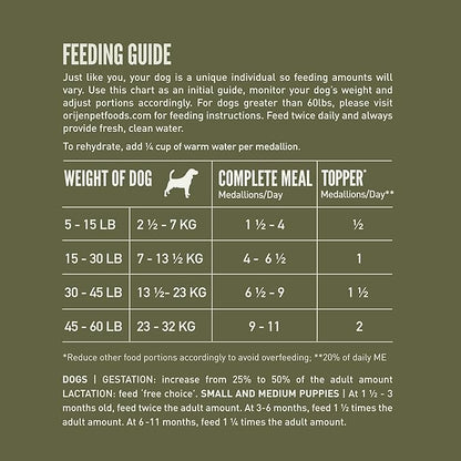 ORIJEN Grain Free High Protein Freeze Dried Dog Food & Topper Tundra Recipe 6oz Bag