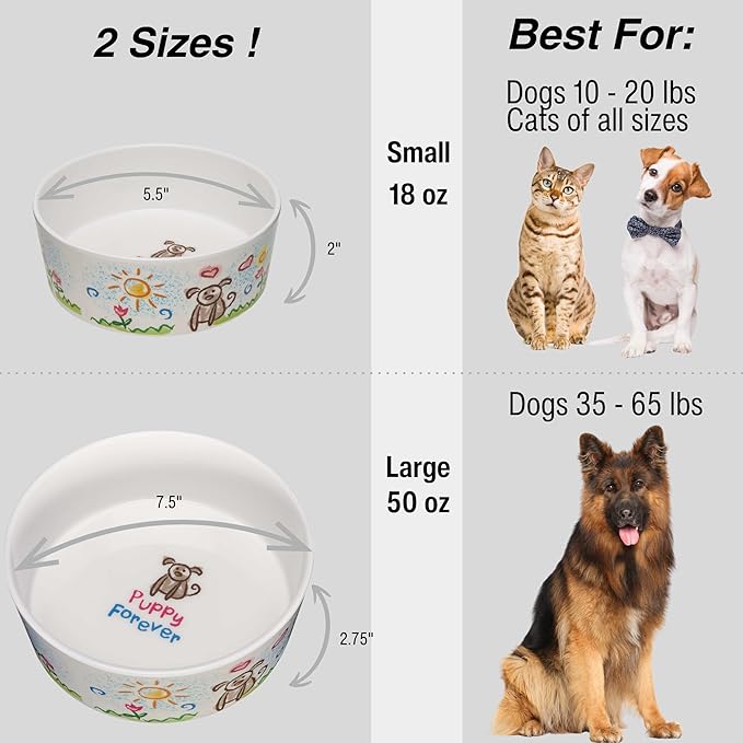 Loving Pets Dolce Moderno Dog Bowl – Modern Melamine Dog Food Bowl & Dog Water Bowl – Durable, Non-Slip Pet Dish for Small & Medium Dogs – Dishwasher Safe Dog Bowl (Large, 47 oz)