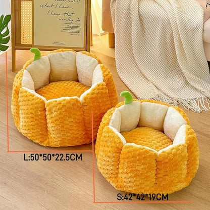 Pumpkin Cat Bed Large Capacity Pet Mat Warm Cat and Dog Bed Four Seasons Universal Pet Bed Autumn and Winter Dog Mattress Suitable for Small and Medium Cats and Dogs to Sleep Soundly (L)