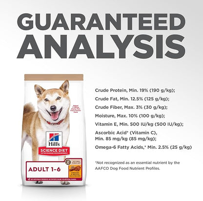 Hill's Science Diet Adult 1-6 No Corn, Wheat or Soy Dry Dog Food, Chicken, 15 lb. Bag