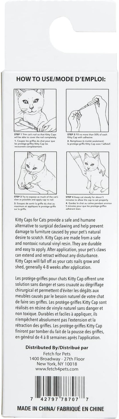Kitty Caps Nail Caps for Cats, Pure White & Coral Red - Safe, Stylish & Humane Alternative to Declawing Stops Snags & Scratches, X-Small (Under 5 lbs), 40 Count - 3 Pack