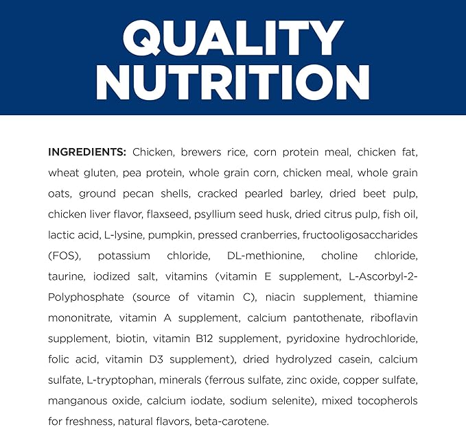 Hill's Prescription Diet Gastrointestinal Biome Stress Digestive/Fiber Care Dry Cat Food, Chicken, 8.5 lb. Bag