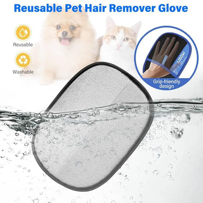 MOSTY Reusable Electrostatic Pet Hair Removal Glove, Magic Brush Pet Hair | for Dogs & Cats, Magic Quick Fur Remover Tool for Sofa, Couch, Carpet Laundry & Car Seats, Must for Pet Owner