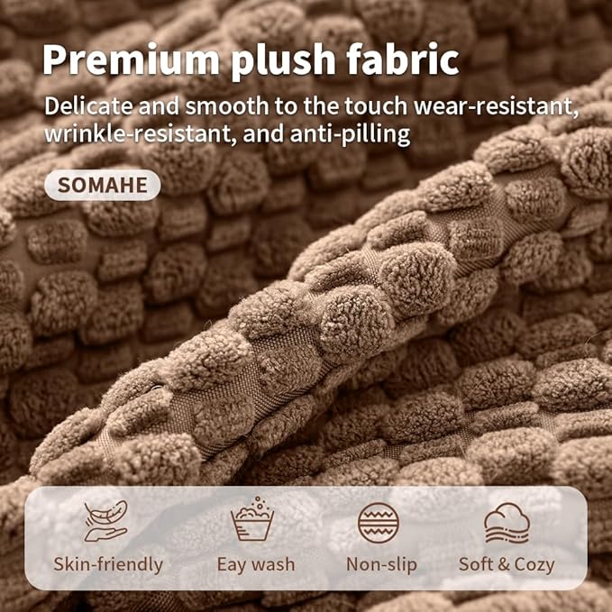 Plush Cat Kneading Bed Mat, Premium Plush Fabric Bed with Non-Slip Bottom, 3cm Thick All-Season Cushion for Cats Who Knead, Machine Washable Anti-Static Pet Bed, 23x15 Inch, Coffee