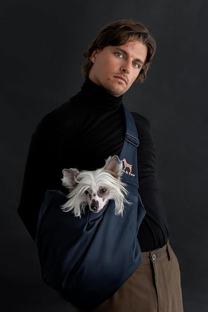 Noah & Paw Dog Sling Carrier for Small Dogs 3-10lb, Dog Sling for Small Dogs and Cats, Dog Carrier with Adjustable Padded Strap, Premium Twill, Lined with Fur, Double Safety Feature, Machine Washable