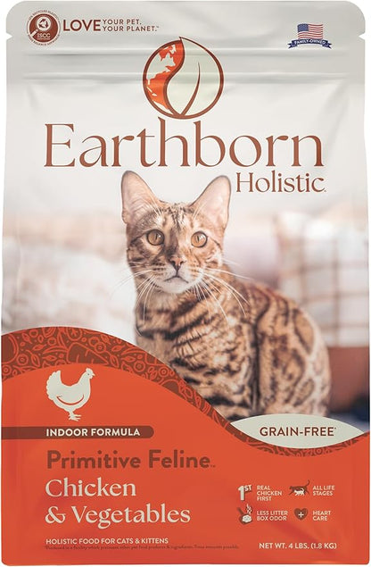 Earthborn Holistic Primitive Feline Grain-Free Dry Cat Food 4 Pound (Pack of 1)