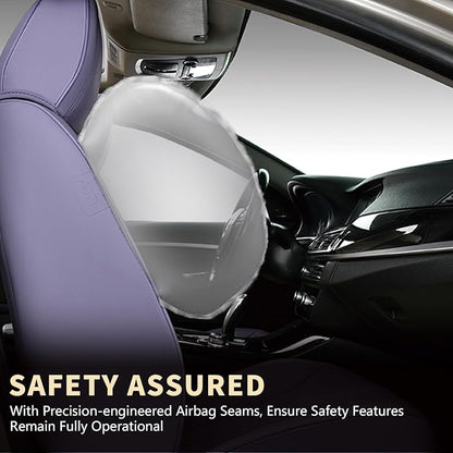 FLORICH Car Seat Cover Full Set, Automotive Seat Covers, Luxury Waterproof Leather Car Seat Protectors, Car Seat Cushions Universal Fit for Most Sedans SUVs Trucks - Purple