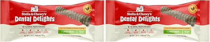 Stella & Chewy's Dental Delights with Freeze-Dried Chicken - Large Dental Treats for Dogs, Single Serve (Pack of 2)