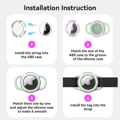 Waterproof AirTag Holder for Dog Collar, Soft Slide-On Dog AirTag Holder | Full-Body Protection, No-Dangle Fit, Ultra-Durable, Lightweight, Tool-Free Installation, Clear Cover, Fits Dog & Cat Collars
