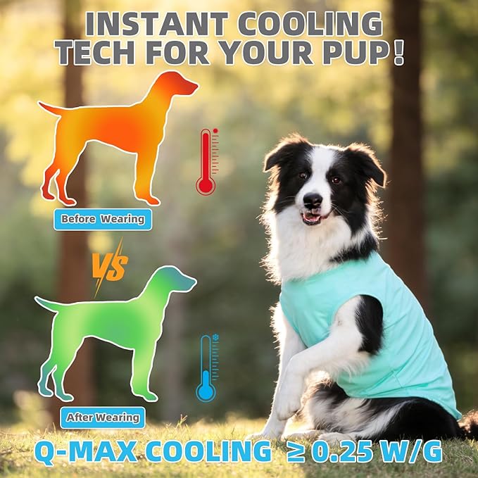 KOOLTAIL Dog Clothes for Large Dogs Boys Girls, 4 Pack Cotton Comfortable Dog T Shirts Coats for Outdoor, UV & Insect Protection Anti-Hair Loss & Lightweight Pet Vest Tank Tops Apparel,Blue&Green,XXL