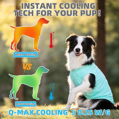 KOOLTAIL Dog Clothes for Large Dogs Boys Girls, 4 Pack Cotton Comfortable Dog T Shirts Coats for Outdoor, UV & Insect Protection Anti-Hair Loss & Lightweight Pet Vest Tank Tops Apparel,Blue&Green,XXL