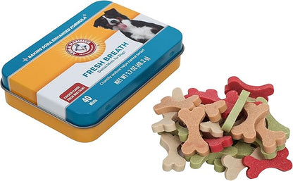 Arm & Hammer for Pets Dog Dental Breath Mints with Baking Soda, Chicken Flavor Dental Treats to Help Freshen Dog Breath and Support Oral Care, Fresh Mint Scent, 1.7 Oz