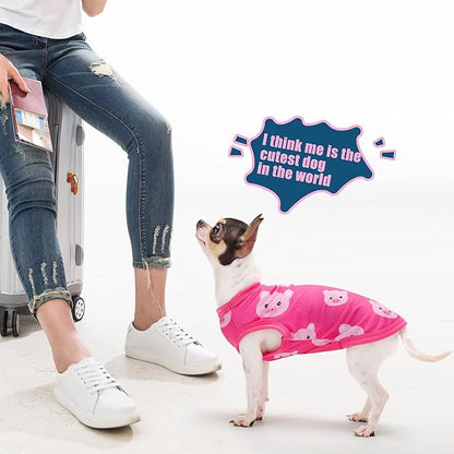 Adorable Pink Pig Dog Shirt: Lightweight Polyester Cartoon Puppy Vest, Small Medium & Large Dog T-Shirt, Summer Pet Clothes, Cute Dog Apparel, Breathable Dog Tank Top XS