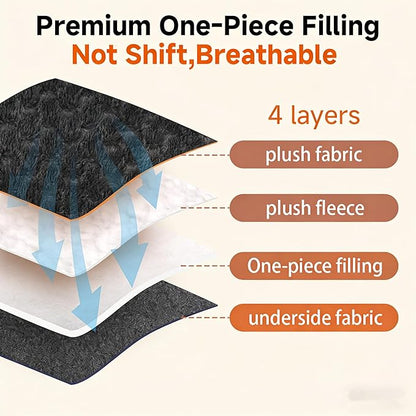 Dog Bed Plush Crate Pad 22" x 13" Kennel Pad Machine Washable Entire Dark Gray Pet Bed