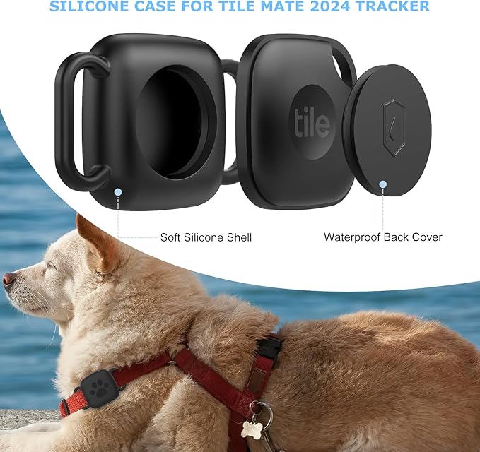 4 Pack Silicone Case for Tile Mate 2024/2022, Tracker Cover for Dog/Cat Collar Holder, Waterproof & Dustproof, Multicolor