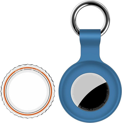 1|2|4Pack for Apple AirTag Holder,for Air Tag 2nd &1st Genaretion,Waterproof GPS Tracker Air Tag Keychain with Cover Anti-Scratch Silicone for Air-Tag Case for Pets,Kids,Bags,Luggages-Blue