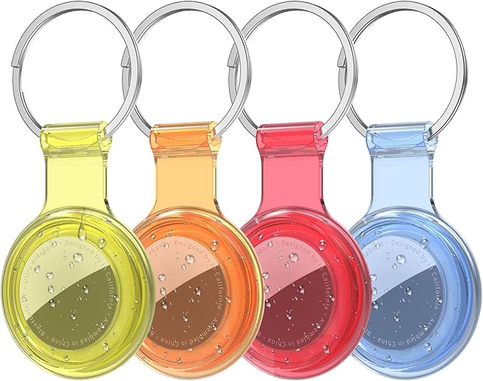 Compatible with AirTag Holder Case Keychain 4 Pack,for AirTag 2nd & 1st Generation Key Chain Ring Case Cover for Air Tag Holder GPS Tracker Air Tag 2nd gen Finders Air Tagholder for Kids,Bags,Luggages