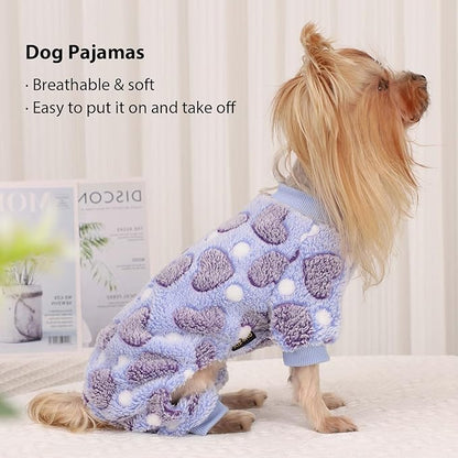 YIKEYO Small Dog Sweater,Dog Pajamas for Small Dogs,Cotton Stretchable Pet Pajamass Jammies Sweater for Dogs Female Male, Winter Clothes Doggy Puppy Girl(Purple, XXXS)