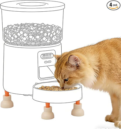 Automatic Cat Feeder Stand, Non-Slip Elevated Holder for Cats/Puppies, 3.4 in Elevated Platform with 4 Adhesive Feet, No-Tool Install, Support for Automatic Cat Feeders & Pet Bowls, Fits Most Feeders