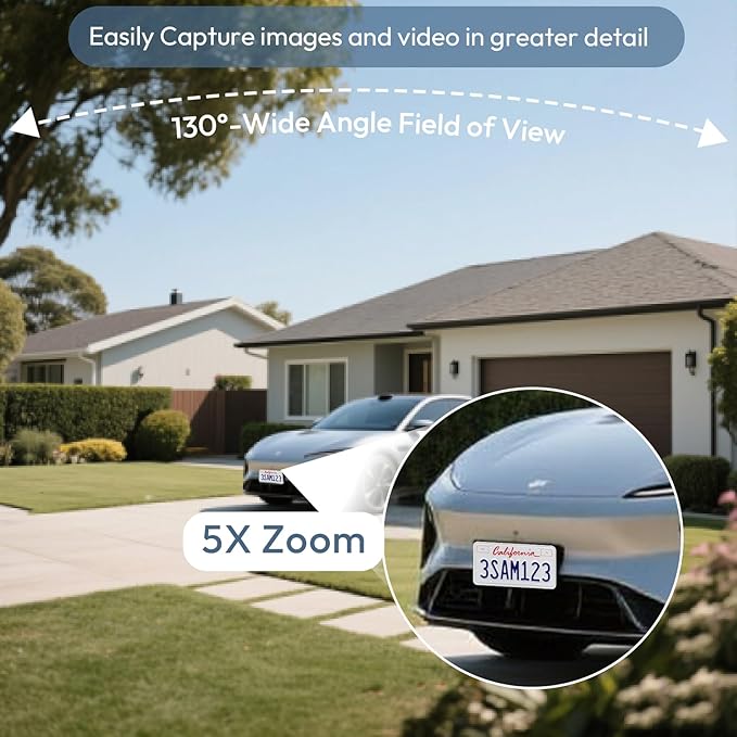3pc 2.4G/5G WiFi Cameras for Home Security with Double Solar Panels, 2K Solar Security Cameras Wireless Outdoor, Color Night Vision , 2-Way Talk, Spotlight, Siren,IP66, Cloud/SD, AI Detection, W/Alexa