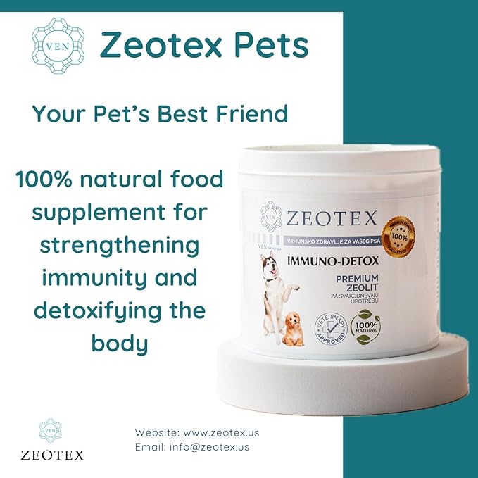 Zeolite Powder 100% Natural Food Supplement for Immunity & Detox, Digestive Health, Joint Health Supplement Powder, Liver Detox, Enhance Pet Health w/Easy-to-Use Pet Supplements, 120g/4.23 oz.