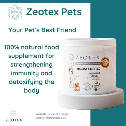 Zeolite Powder 100% Natural Food Supplement for Immunity & Detox, Digestive Health, Joint Health Supplement Powder, Liver Detox, Enhance Pet Health w/Easy-to-Use Pet Supplements, 120g/4.23 oz.