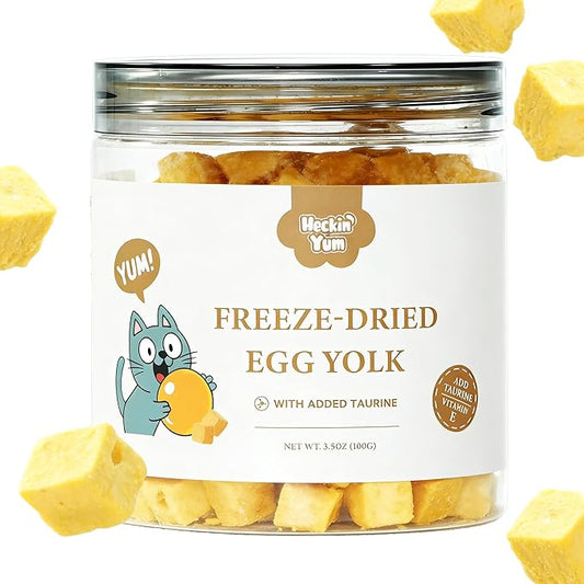 Freeze-Dried Cat Treats and Food Toppers, Simple Egg Yolk with Taurine, 3.5 oz, Support for Heart, Vision &Coat Health