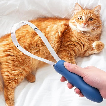 Dog Shedding Blade Dual-Sided Shedding Blades Stainless Steel Doggie Deshedding Brush Tool Curry Comb Dogs Brush Slicker Brushes for Grooming Pet Loose Hair Removal All Dogs Coat Types