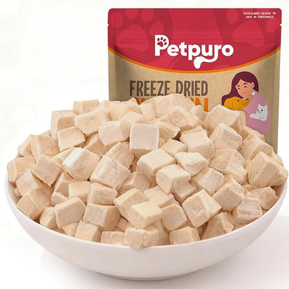 Freeze Dried Chicken Cat and Dog Treats 21.3 OZ – Single Ingredient Chicken Meat High Protein, Bite-Sized Pet Training Snacks or Food Topper for Small Dogs Cats