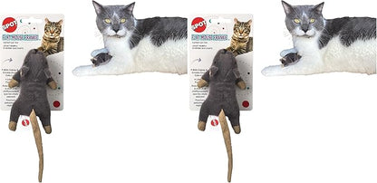 SPOT Flat Mouse Frankie with Catnip - Cat Toy, Fuzzy Mice with Catnip and Crinkle Sound, Perfect Size for Pouncing on, Chasing, Hunting - 5.5in Plush Toys, Assorted Colors (Pack of 2)