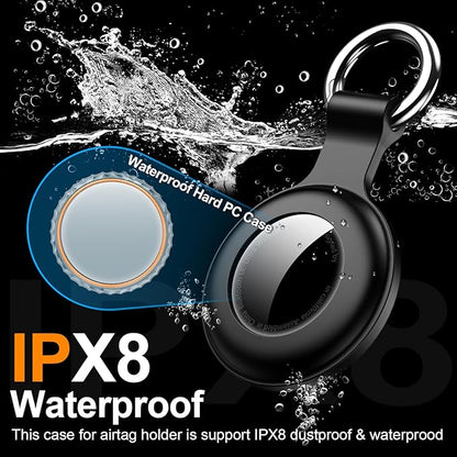 1|2|4Pack for Apple AirTag Holder,for Air Tag 2nd &1st Genaretion,Waterproof GPS Tracker Air Tag Keychain with Cover Anti-Scratch Silicone for Air-Tag Case for Pets,Kids,Luggages-Black+Blue+Green+Red