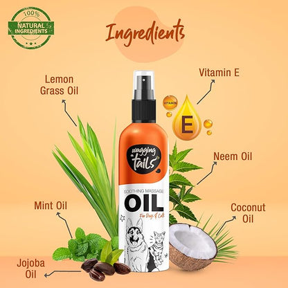 Wagging Tails 6-in-1 Soothing Oil - 6.76 fl oz for Dogs & Cats | Coconut Oil for Skin & Coat | Helps Hydrate & Moisturize Hair | Improve Coat Shine and Softness