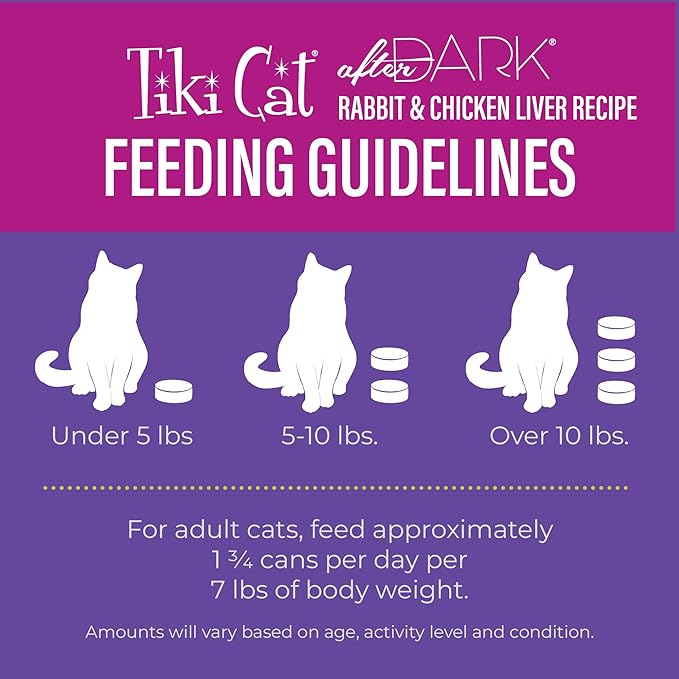 Tiki Cat After Dark Soft Pate, Rabbit & Chicken Liver, High-Protein and 100% Non-GMO Ingredients, Wet Cat Food for Adult Cats, 3 oz. Can (12 Count)