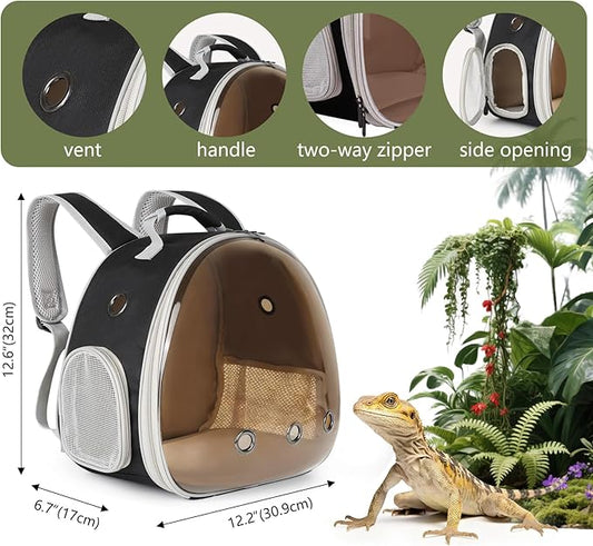 Guinea Pig Carrier, Guinea Pig Backpack with Clear Bubble Window (Black-Polarize, Backpack)