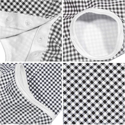 Dog’s Recovery Suit Post Surgery Shirt for Puppy, Wound Protective Clothes for Little Animals(Black White Plaid-XXS)