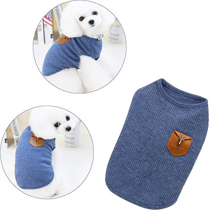 YAODHAOD 100% Cotton Dog Summer Lightweight Pets Soft Breathable Stretchy Cats & Dogs Tee Shirt - Minimalist Tank Top Sleeveless Vest - Medium/Small Dog Clothes (2pack) (L)