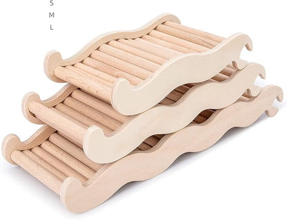 Niteangel Hamster Climbing Toy Wooden Ladder Bridge for Hamsters Gerbils Mice and Small Animals (Small - 6.3'' L)