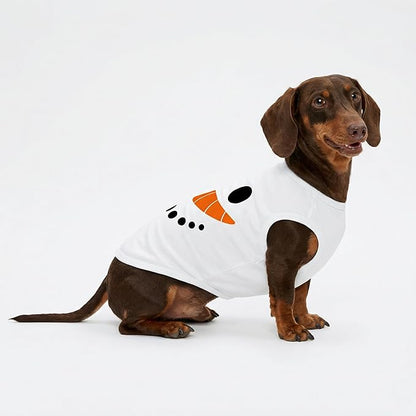 Fitwarm Snowman Dog Christmas Outfit, Holiday Dog Clothes for Small Dogs Boy Girl, Cute Pet Shirt, Black, White, Orange, XL