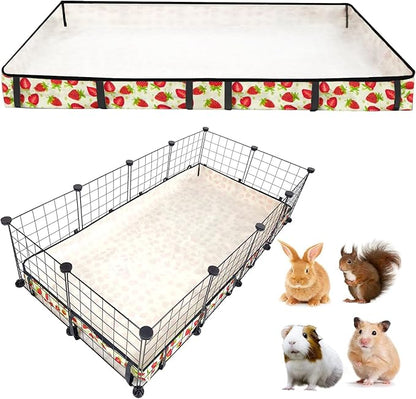 Guinea Pig Cage Liner，Washable Waterproof Oxford Cloth Cage Liners for Small Animals,Hamster Chinchilla Hedgehog Rabbit and Other Small Animals Not Include Cage(28x56 inches)
