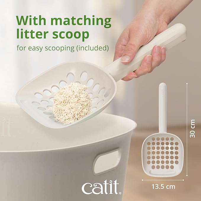 Catit Loo Litter Box, White, with Scoop