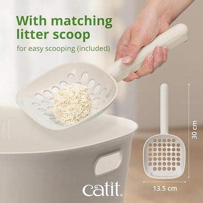 Catit Loo Litter Box, White, with Scoop