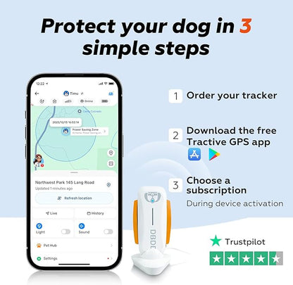 DBDD Smart GPS Dog Collar Tracker with Virtual Fence, Live Tracking & Vital Signs Monitoring for Dogs 40lbs Up, Waterproof Pet GPS Tracker for Pets,iOS & Android Compatible
