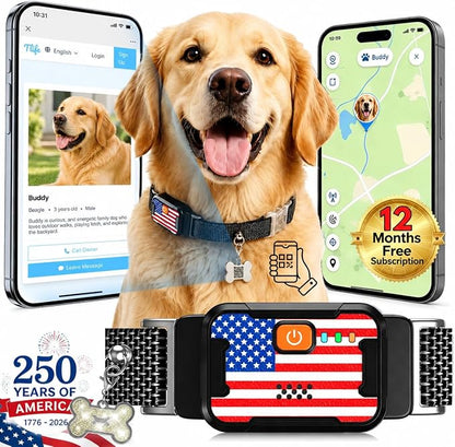 Smart Dog GPS Tracker, Complimentary 12-Month Subscription, Live Pet Tracker with Virtual Fence, Dog Tracker for Dogs with Health & Behavior Monitoring, Escape Alerts, with Virtual Fence, Black