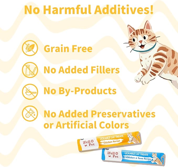 High-Meat Lickable Cat Treats Variety Pack – Real Chicken & Seafood – Smooth Creamy Purée – Grain-Free – (15g Each) (12)