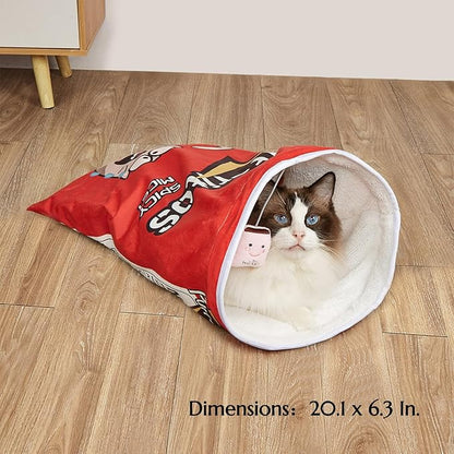 Cat Puppy Toy Sleeping Bag Cute Potato Chip Bag Design Hanging Snack Toy Crinkle Paper Pet Accessories